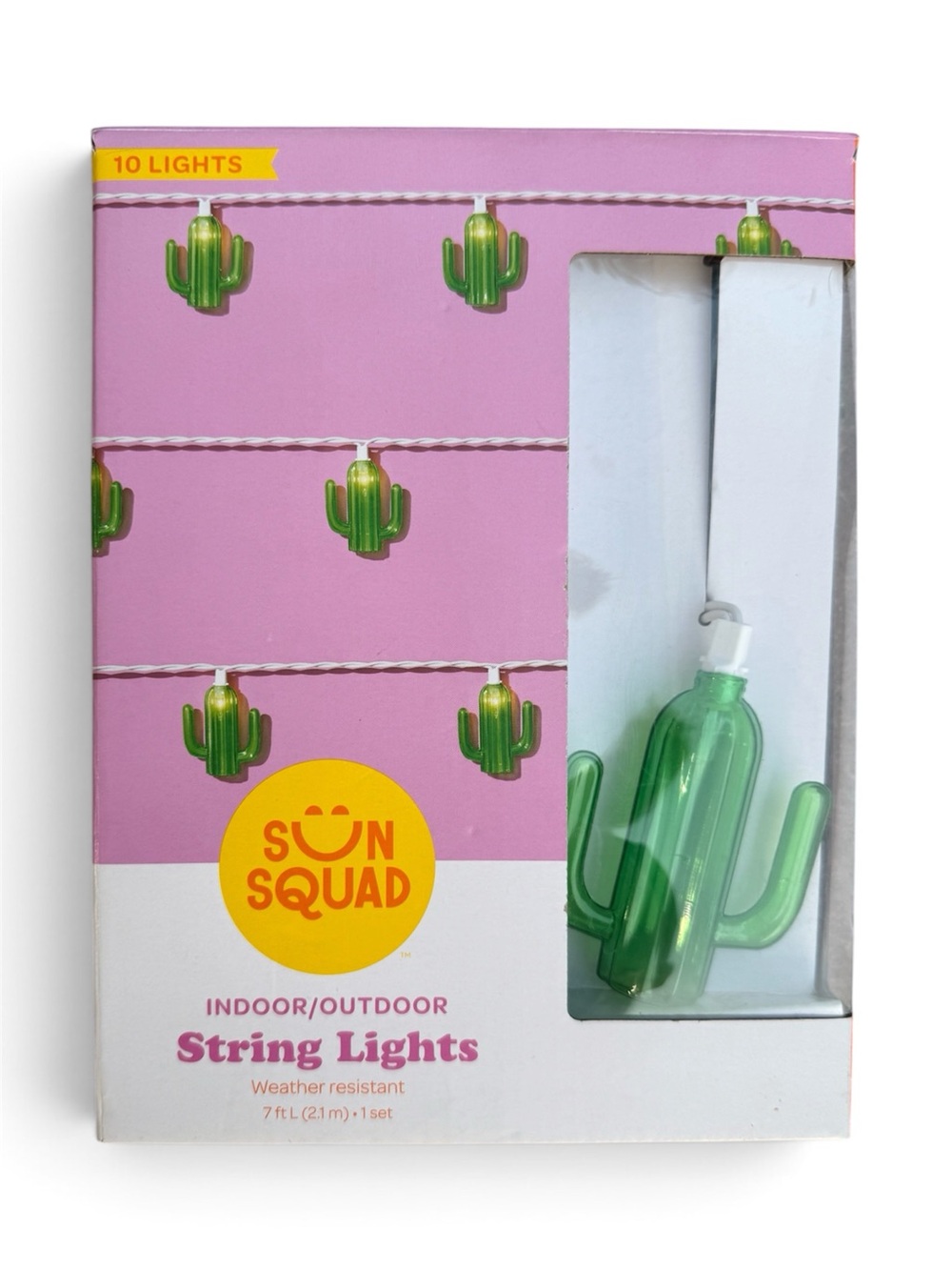 Sun Squad 10 Light Cactus Indoor/Outdoor String Lights